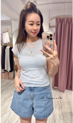 [02055909] 假兩件透感T