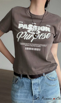 [02058900] Passion水洗復古T