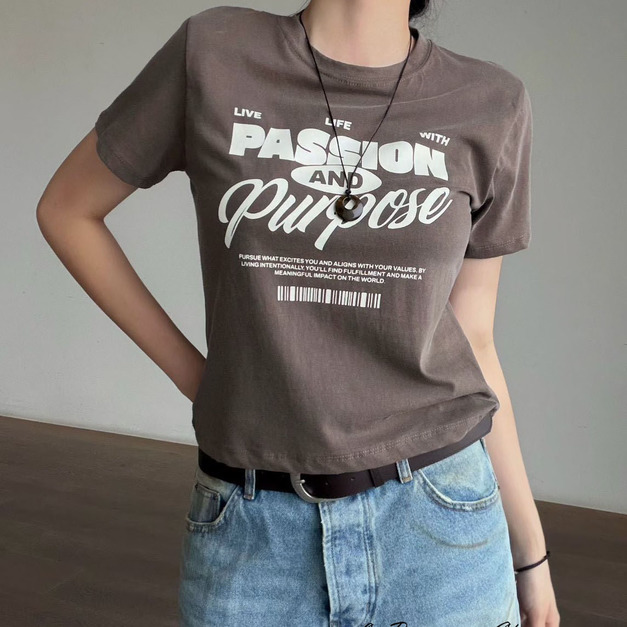 [02058900] Passion水洗復古T