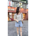 [02058405] 彩條紋短T_3
