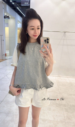 [01014303] 側標籤滾邊背心