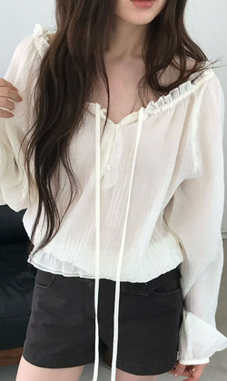 [03028704] 捲邊領可愛衫