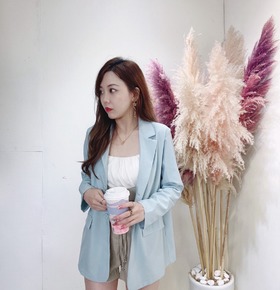 出清無退換｜春夏輕薄墊肩西裝外套