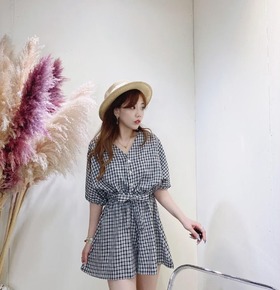 現貨無退換｜休閒套裝格紋上衣褲