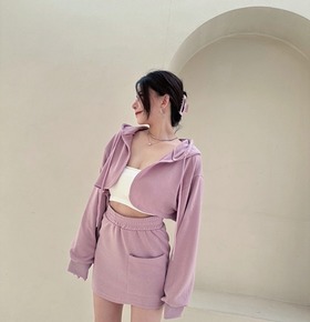 出清無退換｜套裝韓版連帽外套+裙