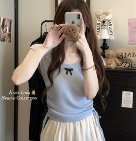 現貨無退換｜簡約蝶結針織背心