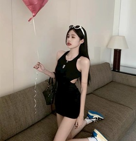 性感露腰修身包臀洋