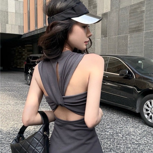 出清無退換｜韓版美背扭結合身連身洋