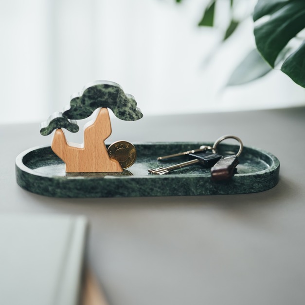 『送禮首選』 大理石發財樹 - 拾財小樹