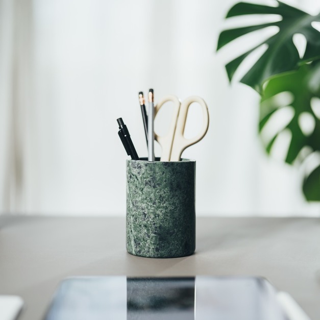 大理石筆筒/收納罐 - 台灣蛇紋石