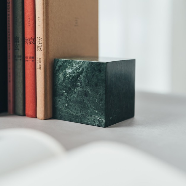 立方書擋 Serpentine Cube 大理石 台灣蛇紋石