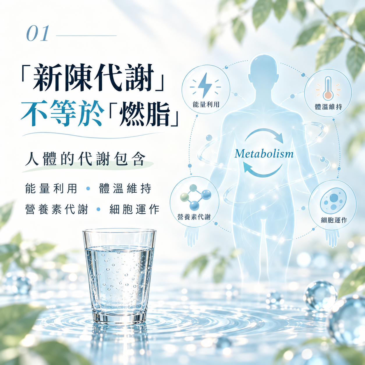 新陳代謝包含人體多種生理作用並不等同單純燃燒脂肪