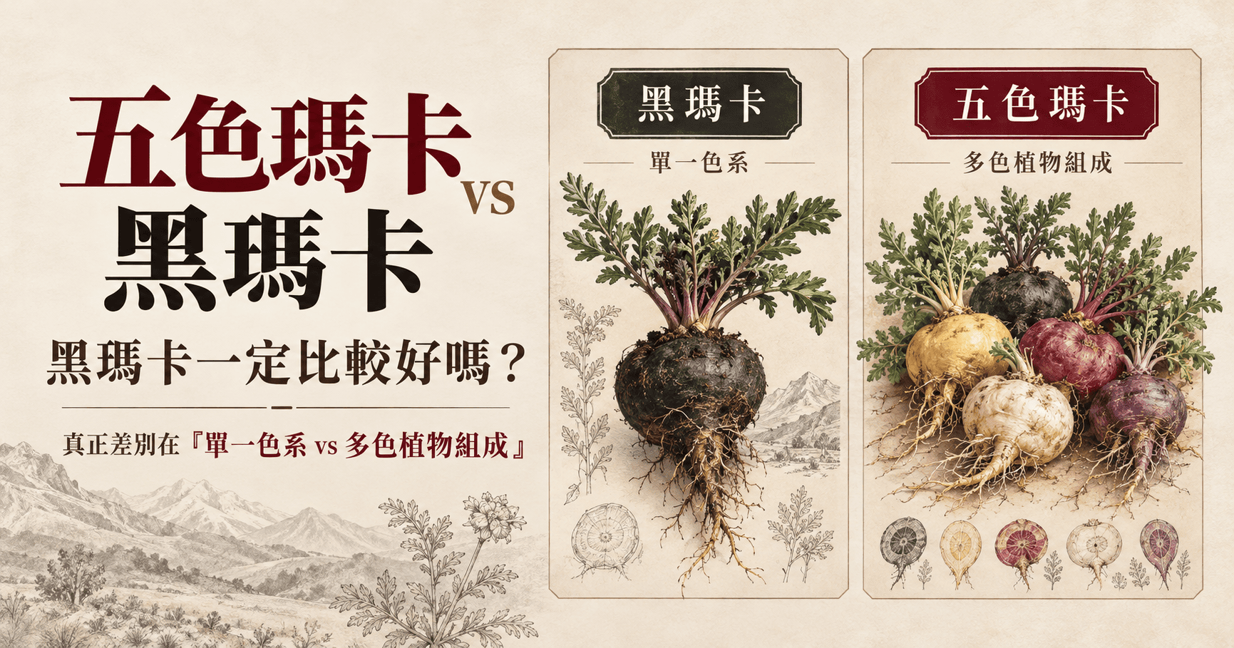 五色瑪卡 vs 黑瑪卡差在哪？黑瑪卡一定比較好嗎？營養師解析不同色系瑪卡