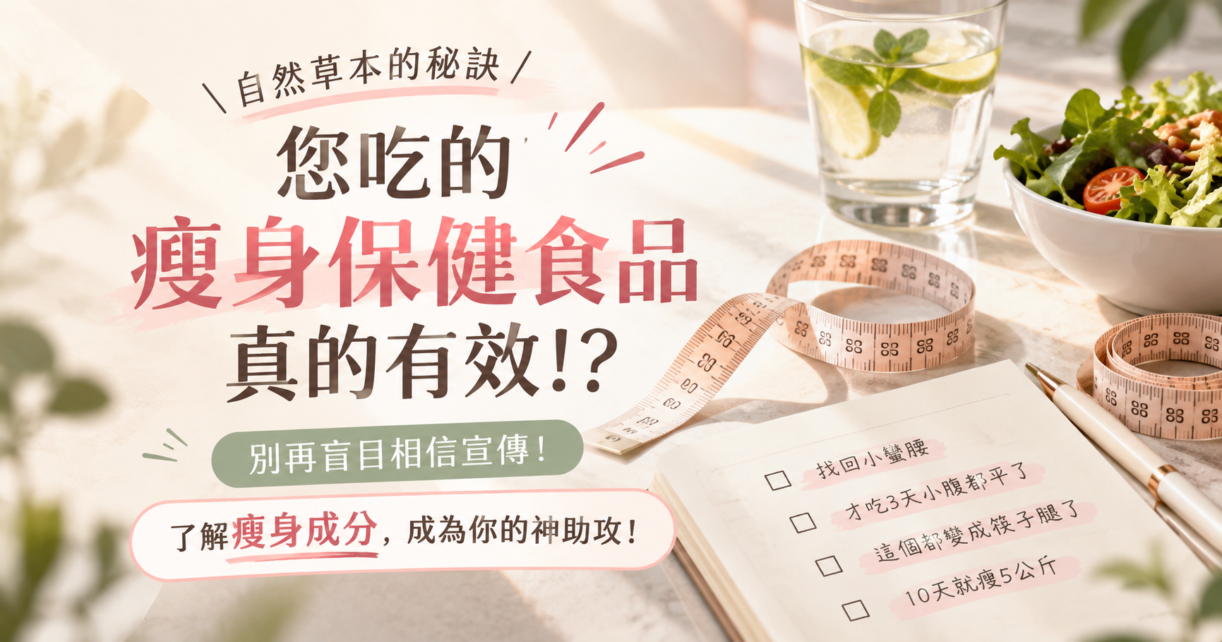 您吃的瘦身保健食品真的有效？了解瘦身成分成為你的神助攻！