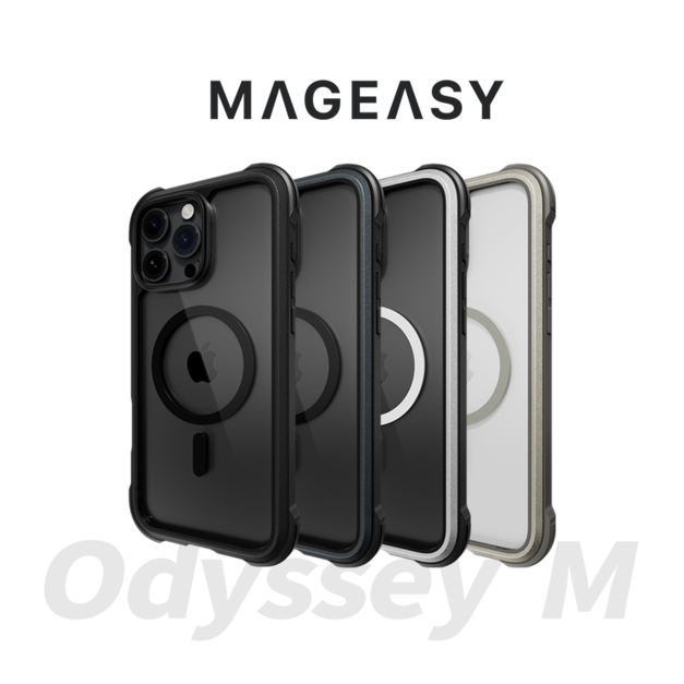 【MAGEASY】Odyssey M iPhone 16 系列 磁吸 航太級鋁合金邊框 超軍規防摔 手機殼（支援MagSafe）