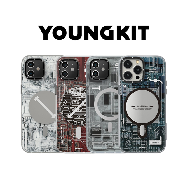 【 YOUNGKIT 猿氣】科技系列 iPhone 13 系列 電路板 磁吸手機殼 潮牌 (支援MagSafe)