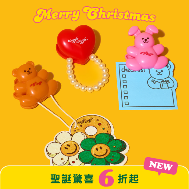 磁鐵夾三入組-小熊&小兔子