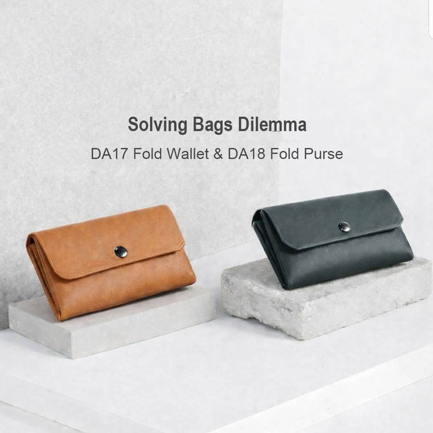 折疊長皮夾#冷杉色