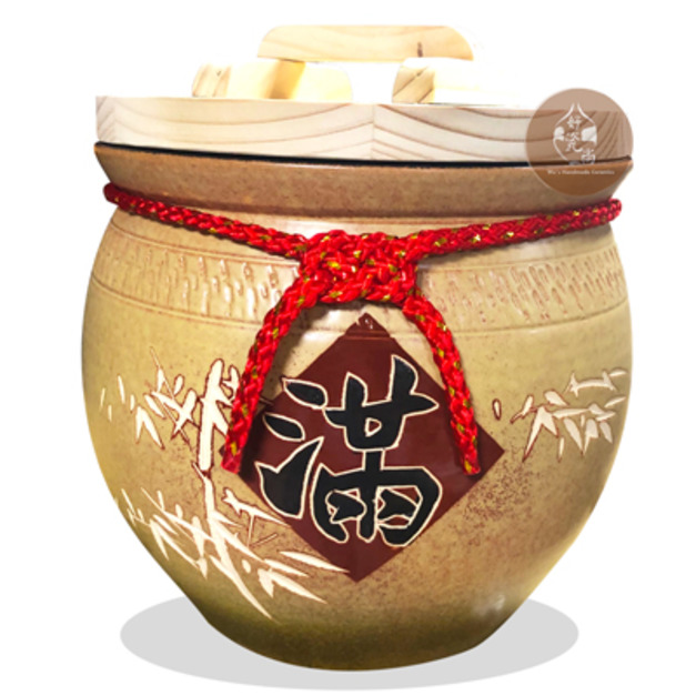 土黃釉(刻竹款)