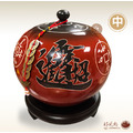 聚寶盆(陶瓷蓋款) 茶葉罐-圓球型(財源滾滾)_1