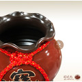 陶瓷福袋聚寶盆(中、大)(刻招財進寶款) (古早紅) 附贈雙錢紅線_1