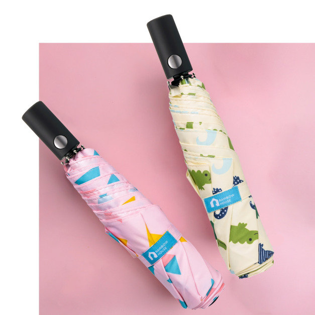 童趣印花自動傘|超輕量260g|21吋|台灣福懋傘布(防曬/抗UV/防風/安全不回彈)