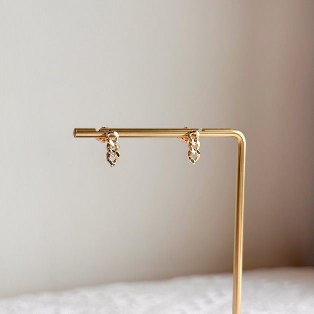 簡約金屬鍊耳環