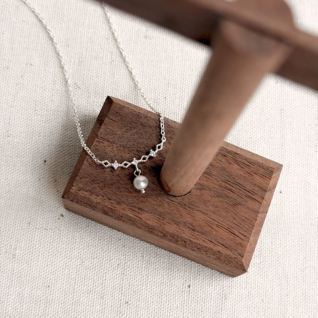 宮廷花園珍珠項鍊(純銀)