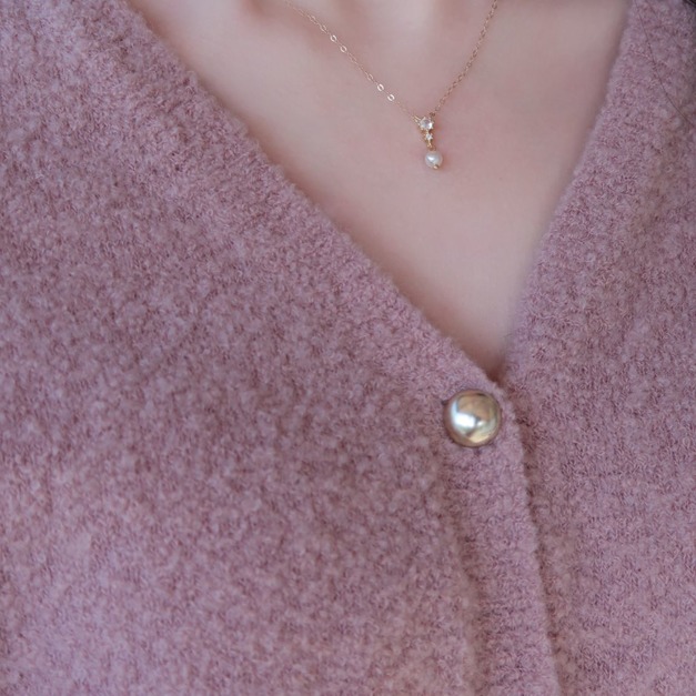 Y字鋯石天然淡水珍珠項鏈(美國注金)