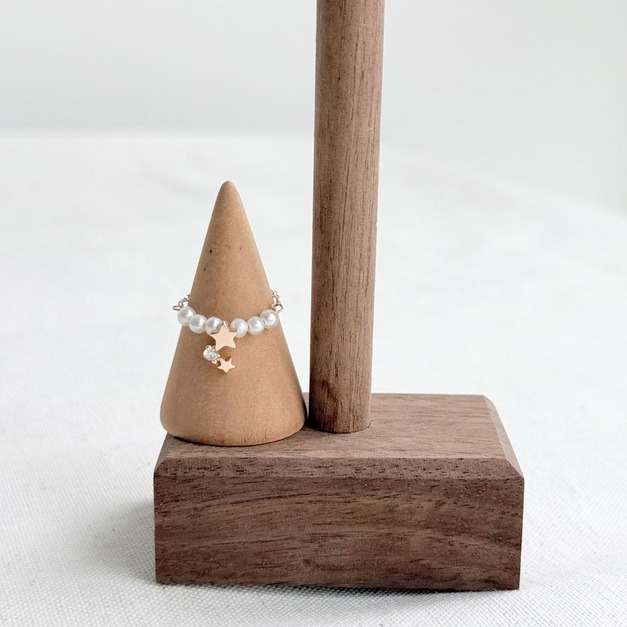 星星鋯石珍珠鍊戒(美國注金)