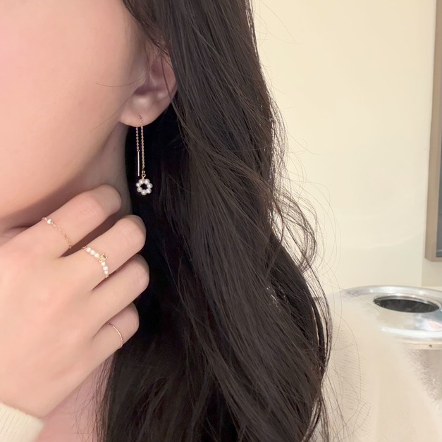 珍珠甜甜圈耳鏈