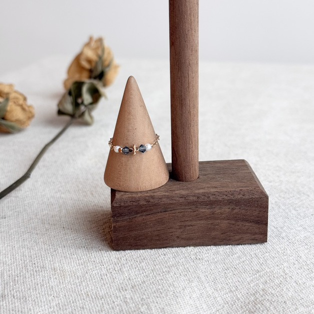 奧地利進口希臘藍水晶珍珠鍊戒(美國注金)