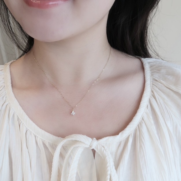 菱形四葉鋯石項鍊(美國注金)