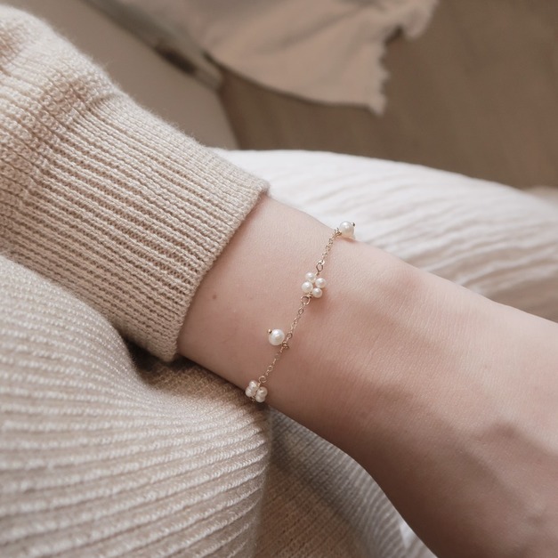 (闆娘私物款)珍珠小花手鍊2.0