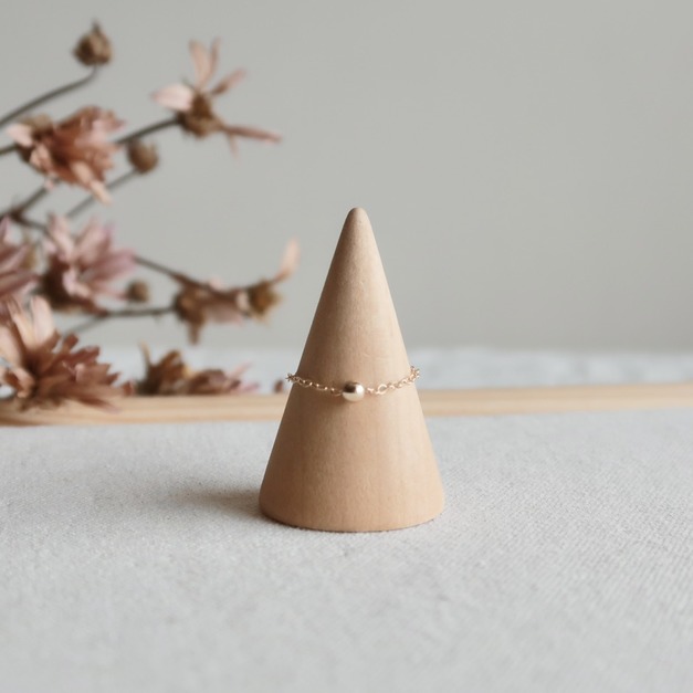 (pinkhour獨創款)美國注金金珠自調鍊戒