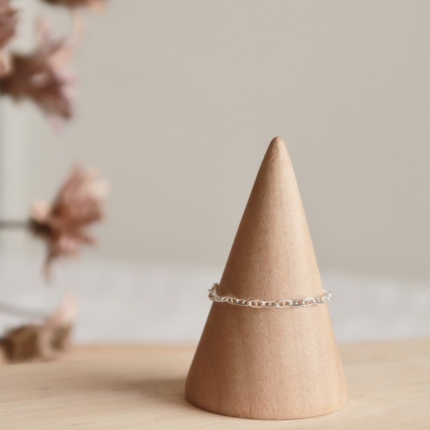 美國進口mini細豬鼻純銀鍊戒