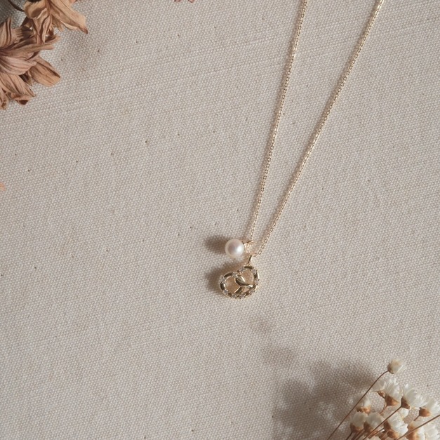 德國結碎鑽脆餅珍珠毛衣項鍊