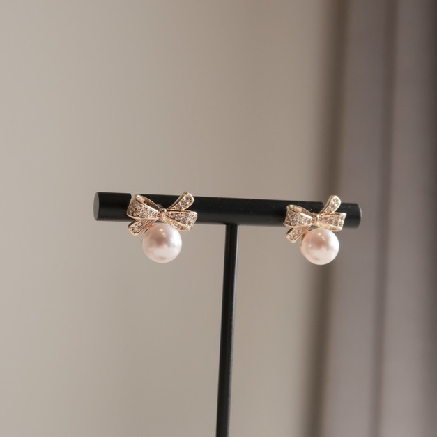 甜美氛圍Austria粉珍珠耳環