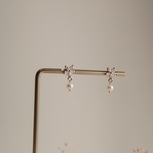 冰花天然珍珠耳環