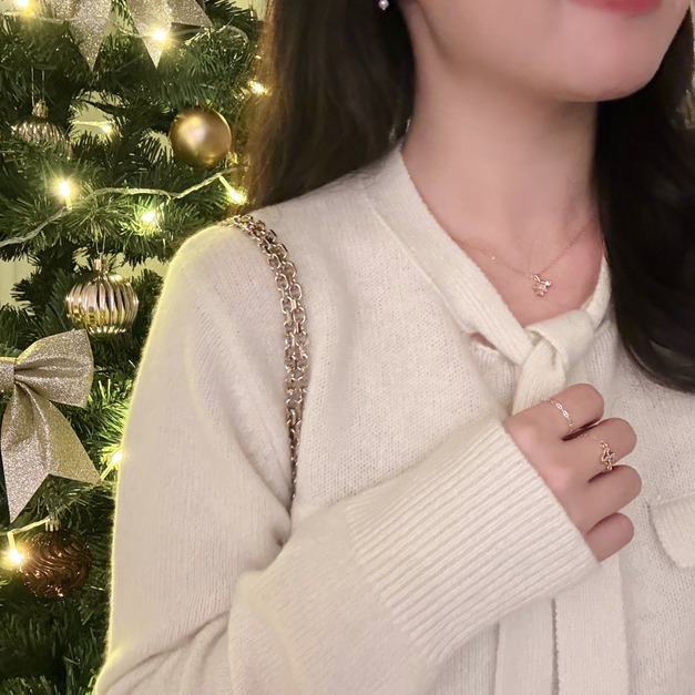 母貝三葉草鋯石項鍊