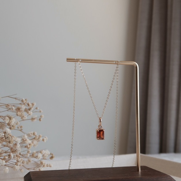 冬日一抹紅精緻紅鋯石項鍊