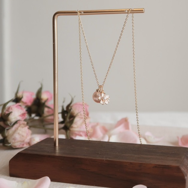 ❀pink day奧地利粉珍珠櫻花長項鍊(現貨)