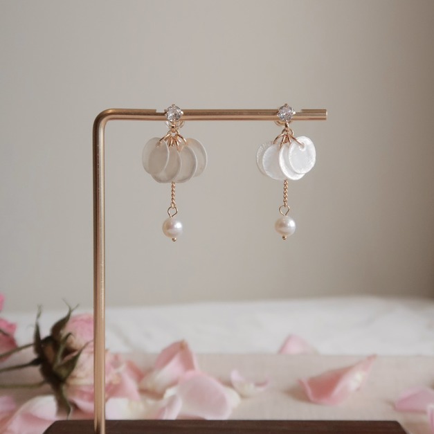 ❀white wedding嫁紗長耳環