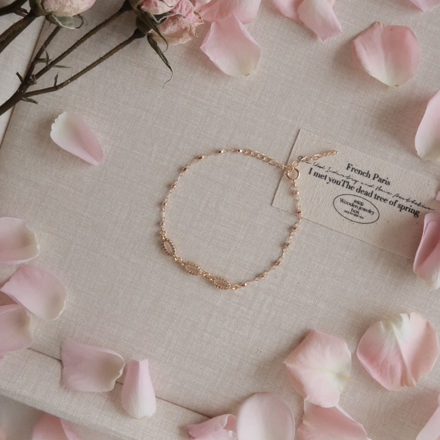 簡約滿鑽框框珠鍊手鍊