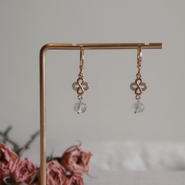 幸運符天然石綠紫晶耳勾(限量售完不補)