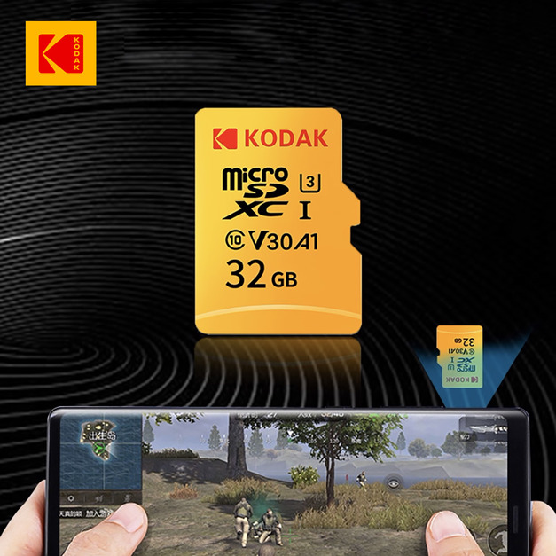 【Kodak 柯達】UHS-I U3 V30 A1 MicroSD 高速記憶卡-黃色