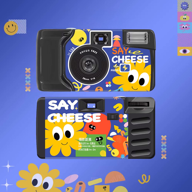 【LFANI 樂斐】SAY CHEESE笑笑笑 翻玩系列彩色27張一次性閃光即可拍相機