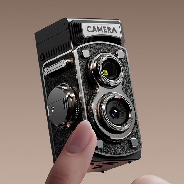 【Minicam 迷你拍】G17復古TLR雙眼Y8000迷你相機-黑