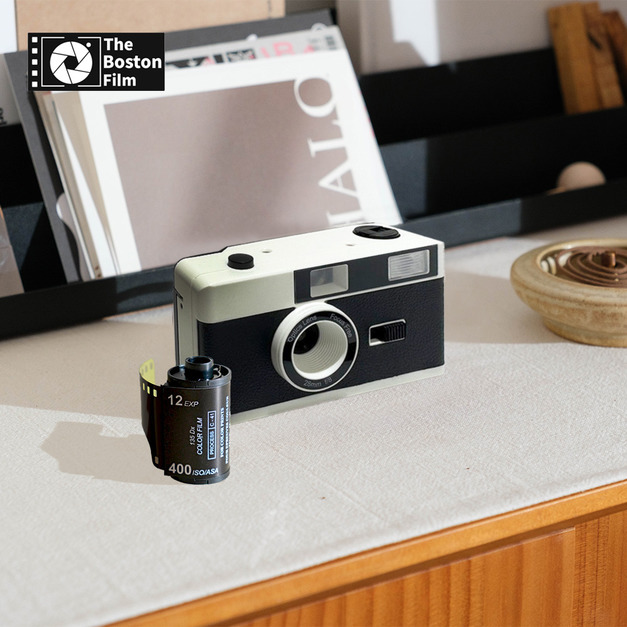 The Boston Film H36 日式復古閃光燈底片相機 即贈波士頓彩色底片 ISO400 12張 乙盒 - 墨黑