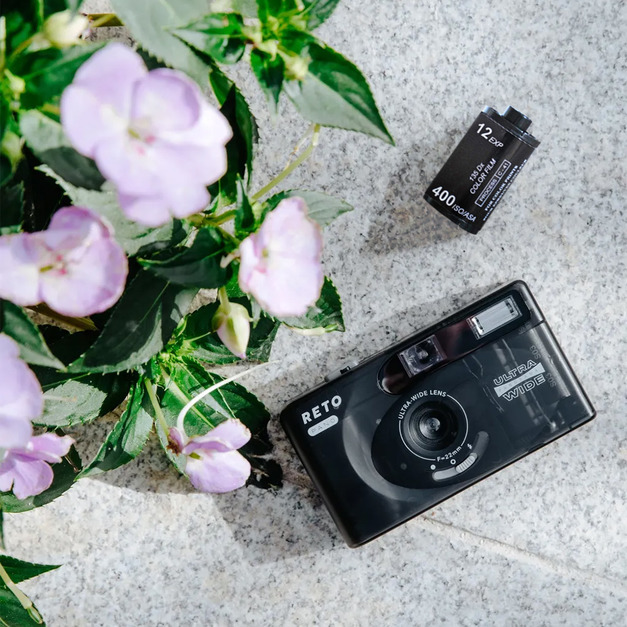 預購【RETO】PANO 35mm 全景底片相機 即贈波士頓彩色底片 ISO400 12張 乙盒 - 透明黑